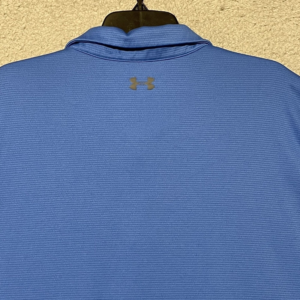 Under Armour HeatGear Polo Shirt Blue Loose Fit 2XL Golf Athletic Mens - Picture 14 of 14
